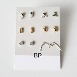BP Silver and Gold Tone Earring Set